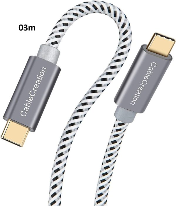 CableCreation USB C to USB C, Braided USB A to Type C Cable, Fast Charging & Data Transfer, Extra Long Nylon Braided USB Type C Cable - Image 3
