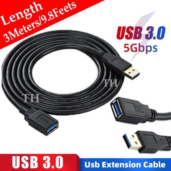 Premium Quality  USB 3.0 Extension Cable Type A Male To Female Extender Cable For Smart TV PS4 Xbox SSD US3.0 Data Sync Wire Cord (3Meters) - Image 4