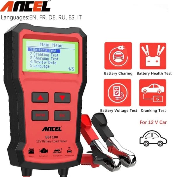 ANCEL BST100 Car Battery Tester Charger Analyzer 12V 2000CCA Voltage Battery Test Car Battery Tester Charging Cricut Load Tool - Image 5