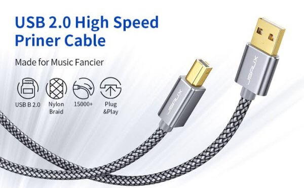 Braided USB 2.0 Printer Cable